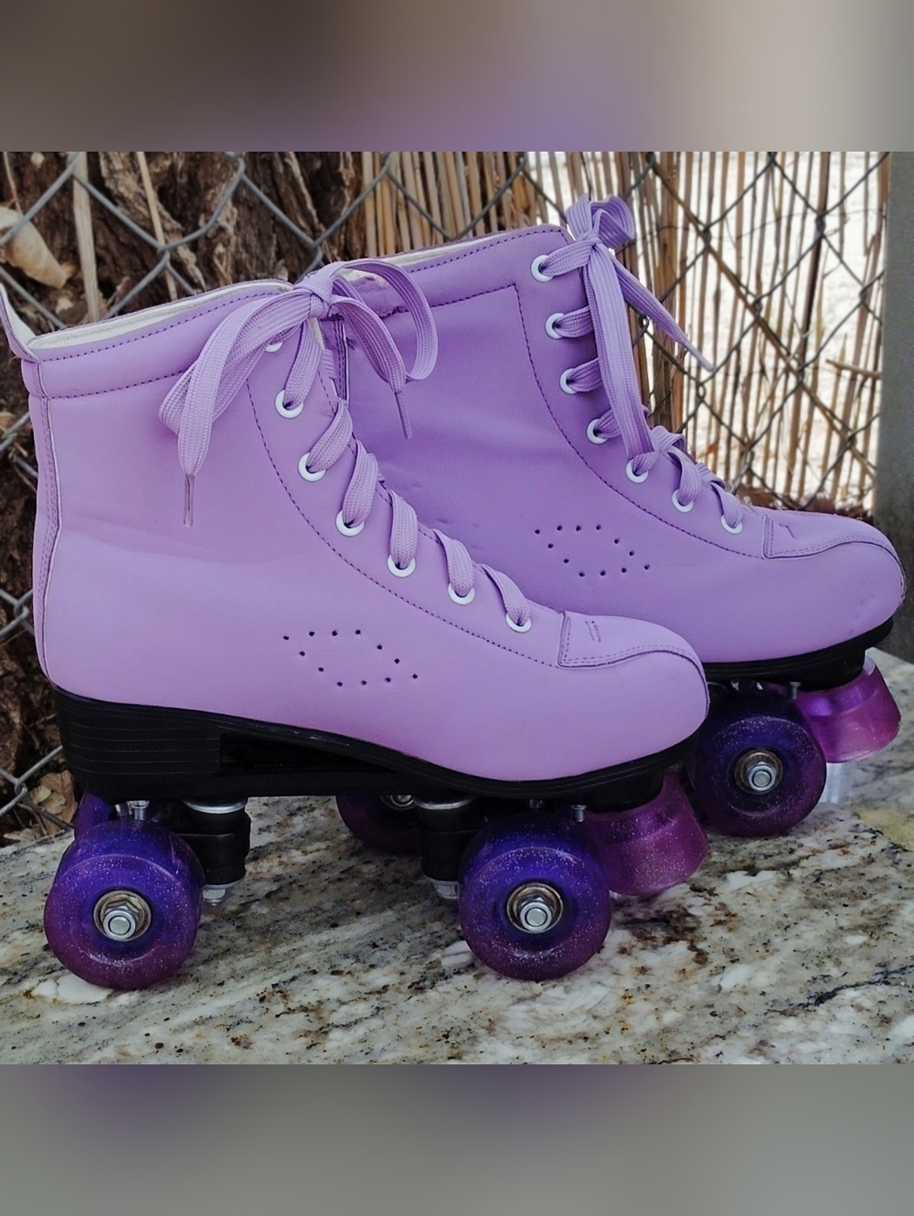 Xudrez Women's Purple Roller Skates W/Sparkle Wheels (Works) Like New, Sz 7½ - 8